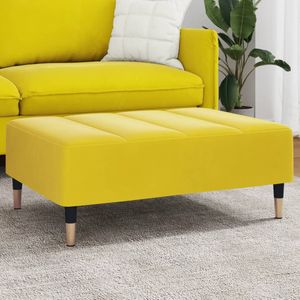 vidaXL - Voetenbank - Geel - Fluweel - 77x55x31 cm