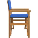 vidaXL - Regisseursstoelen - inklapbaar - 2 - st - massief - teakhout - blauw
