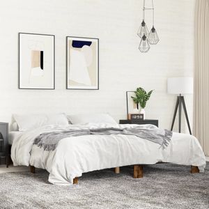 vidaXL Bettgestell Räuchereiche 180x200 cm Holzwerkstoff und Metall