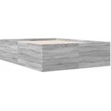 vidaXL Bedframe bewerkt hout grijs sonoma eikenkleurig 135x190 cm