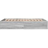 vidaXL - Bedframe - bewerkt - hout - grijs - sonoma - eikenkleurigx200 - cm