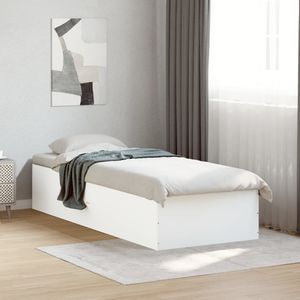 vidaXL Bedframe bewerkt hout wit 90x200 cm