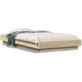 vidaXL Bedframe met LED-verlichting sonoma eikenkleurig 100x200 cm