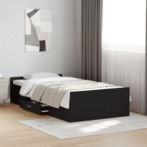 vidaXL Bedframe met lades bewerkt hout zwart 90x190 cm