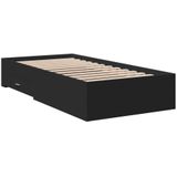 vidaXL Bettgestell mit Schubladen Schwarz 90x200 cm Holzwerkstoff