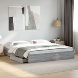 vidaXL Bedframe met lades bewerkt hout grijs sonoma eiken 180x200 cm