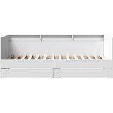 vidaXL - Slaapbank - met - lades - zonder - matrasx200 - cm - wit