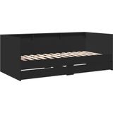 vidaXL - Slaapbank - met - lades - zonder - matrasx200 - cm - zwart