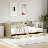 Tagesbett mit Schubladen ohne Matratze Sonoma-Eiche 100x200 cm Vidaxl