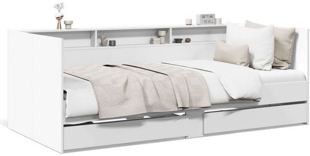 vidaXL Slaapbank met lades zonder matras 90x200 cm wit