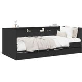 vidaXL - Slaapbank - met - lades - zonder - matrasx200 - cm - zwart