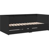 vidaXL - Slaapbank - met - lades - zonder - matrasx200 - cm - zwart