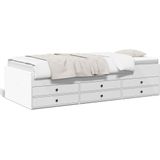 vidaXL - Slaapbank - met - lades - zonder - matras - 100x200 - cm - wit