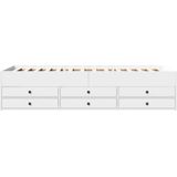 vidaXL - Slaapbank - met - lades - zonder - matras - 100x200 - cm - wit