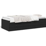 vidaXL - Slaapbank - met - lades - zonder - matras - 90x200 - cm - zwart
