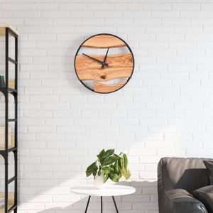 HAITANG Grote wandklokken voor woonkamer, moderne decoratieve rustieke zwarte metalen stille niet-tikkende batterij aangedreven 61 cm ronde klok voor open haard, slaapkamer, kantoor, keuken, boerderij