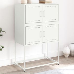vidaXL - Dressoir - Wit - Staal - 4 Vakken