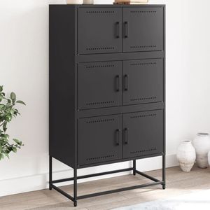 vidaXL - Dressoir - 68,5x38,5x123,5 - cm - staal - zwart