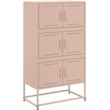 vidaXL - Dressoir,5x38,5x123,5 - cm - staal - roze