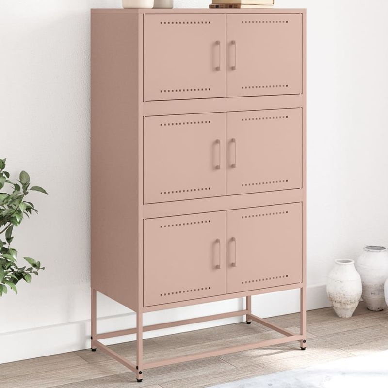 vidaXL - Dressoir,5x38,5x123,5 - cm - staal - roze