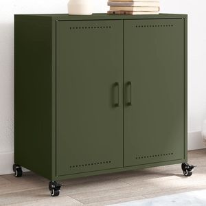 vidaXL - Dressoir - Olijfgroen - Staal - 68x39x72 cm