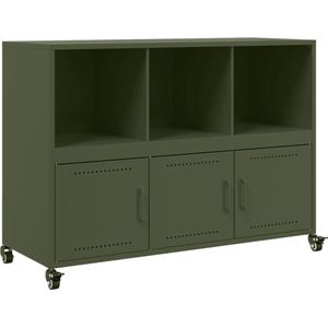 vidaXL - Dressoir - Olijfgroen - Staal - 100,5x39x72 cm
