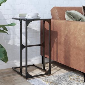 vidaXL - Bijzettafel - met - zwart - glazen - blad - 40x30x61,5 - cm - staal