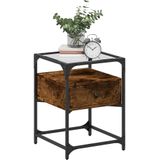 vidaXL Nachtkastjes 2 st 40x40x55 cm bewerkt hout gerookt eikenkleurig