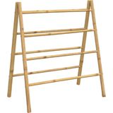 vidaXL Doppel-Handtuchleiter mit 4 Sprossen 90x50x100 cm Bambus