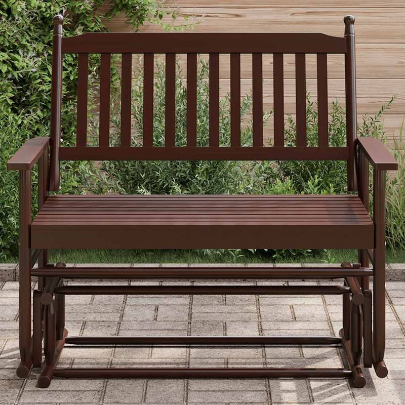 vidaXL - Schuifbankje - 118x70x104,5 - cm - massief - populierenhout - bruin