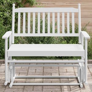 vidaXL - Schuifbankje - 118x70x104,5 - cm - massief - populierenhout - wit