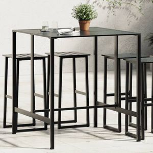 vidaXL - Bartafel - 100x100x110 - cm - gepoedercoat - staal - zwart