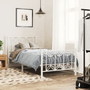 vidaXL - Bedframe - Wit - Metaal - 80x200 cm