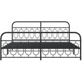 vidaXL - Bedframe - met - hoofd- - en - voeteneinde - metaal - zwart - 200x200 - cm