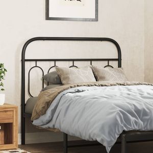 vidaXL - Hoofdbord - 107 - cm - metaal - zwart