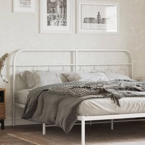 vidaXL Kopfteil Metall Weiß 183 cm