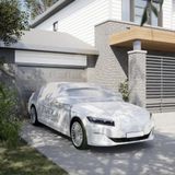vidaXL Autohoes half met haken L zilverkleurig