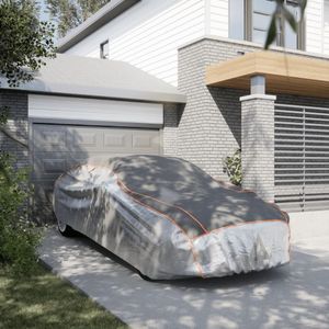 vidaXL - Autohoes - voor - sedan - hagelbescherming - XL - zilverkleurig - en - grijs