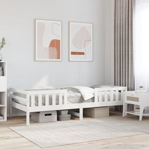 vidaXL Massivholzbett ohne Matratze Weiß 80x200 cm Kiefernholz
