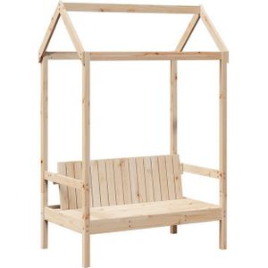 vidaXL Bank mit Dach 117,5x70x176,5 cm Massivholz Kiefer