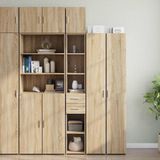 vidaXL - Opbergkast - smal - 30x42,5x225 - cm - bewerkt - hout - sonoma - eikenkleurig