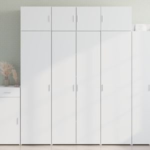 vidaXL Hoge kast 80x42,5x185 cm bewerkt hout wit
