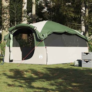 vidaXL Tunneltent - 6-persoons - Waterdicht - Groen - Polyester