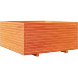 Pflanzkübel Wachsbraun 100x100x49,5 cm Massivholz Kiefer Vidaxl