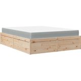 vidaXL Bed - Massief Grenenhout - Inclusief Pocketveringmatras - 140x200 cm