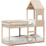 vidaXL - Stapelbedframe - zonder - matras - massief - grenenhoutx190 - cm