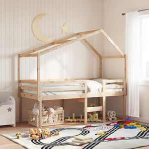 vidaXL Hoogslaper met bedhuis massief grenenhout 80x200 cm