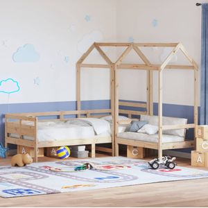 vidaXL Kinderbed met huisje en bankje massief grenenhout 80x200 cm