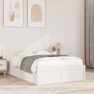 vidaXL Massivholzbett ohne Matratze Weiß 120x190 cm Kiefernholz