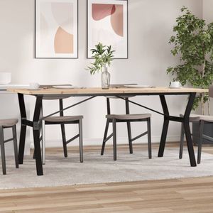 vidaXL Esstisch Y-Gestell 180x90x75,5 cm Massivholz Kiefer & Stahl